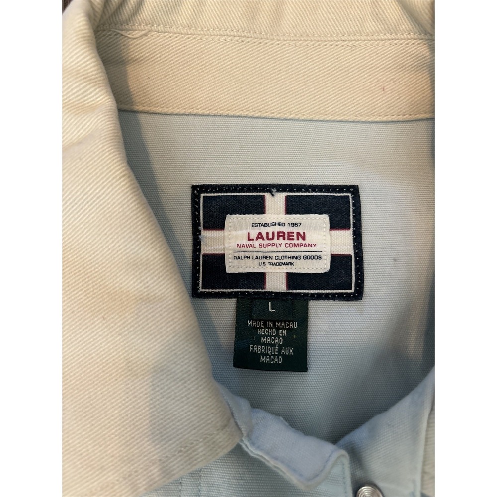 Vintage Ralph Lauren Naval Supply AOP Chore Coat Barn Jacket Nautical Tropical L - Picture 10 of 16